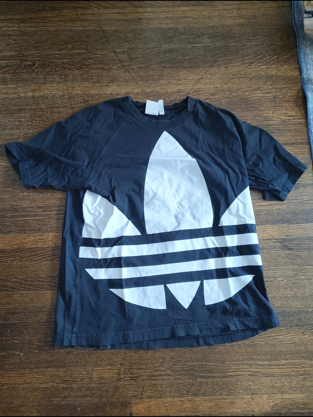 Vintage Adidas Black & White Trefoil Graphic Tee